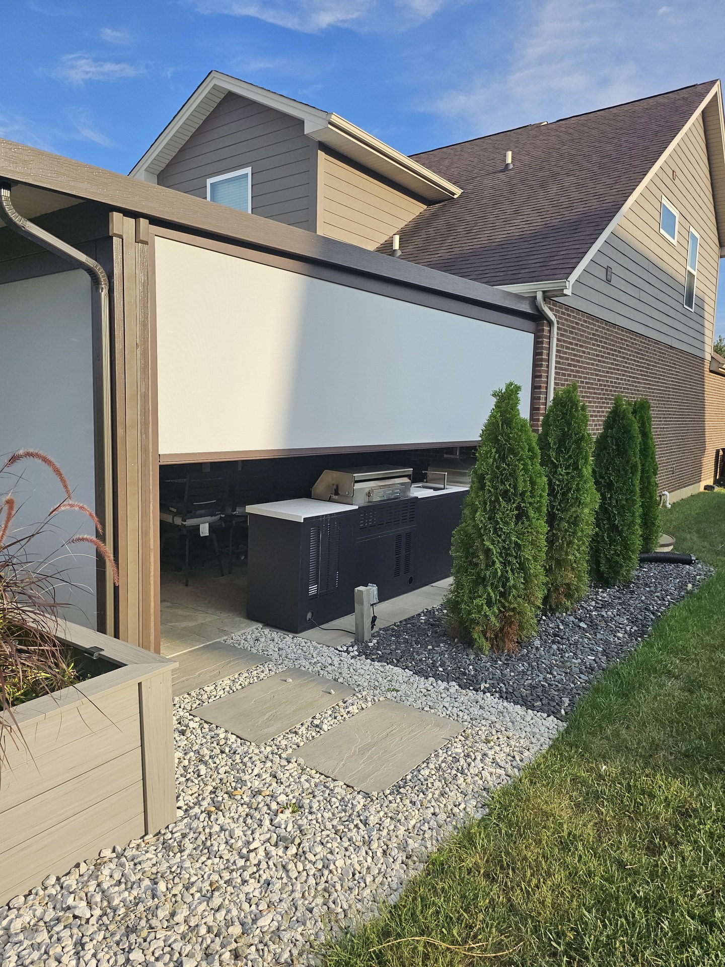 A custom patio screen sized to a residential opening.
